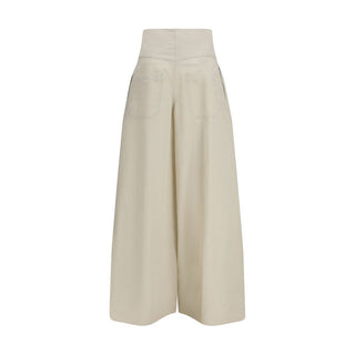 Beige Baumwollhose