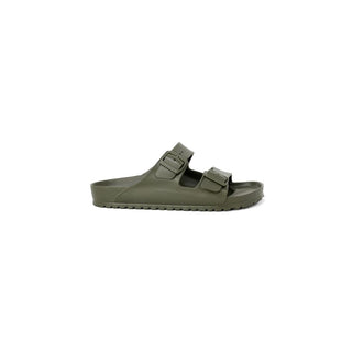 Green Plastic Flat Sandals