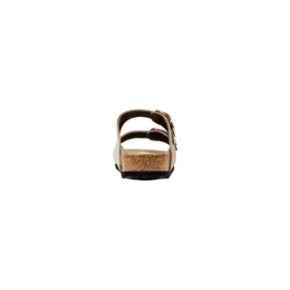 Beige flache Ledersandalen