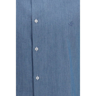 Blaues Baumwollhemd