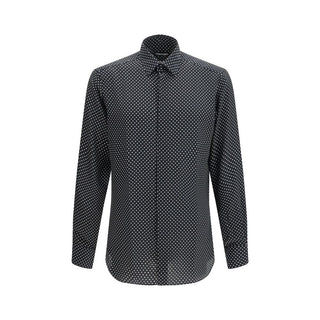 Schwarzes Hemd mit Seidenmuster