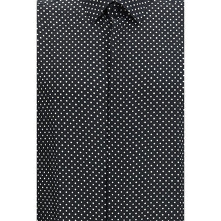 Black Silk Pattern Shirt