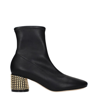 Schwarze Leder-Stiefeletten
