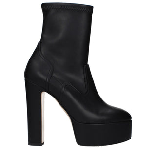 Schwarze Leder-Stiefeletten