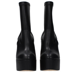 Schwarze Leder-Stiefeletten