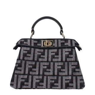 Schwarze Stoffhandtasche