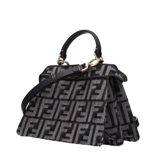 Schwarze Stoffhandtasche