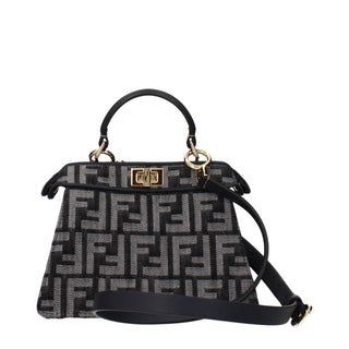 Schwarze Stoffhandtasche