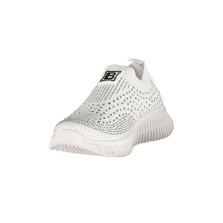 White Polyester Women Sneaker