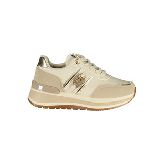 Beiger Polyurethan-Sneaker für Damen
