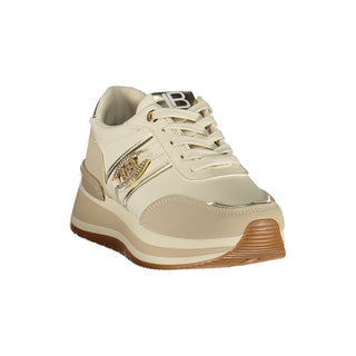 Beiger Polyurethan-Sneaker für Damen