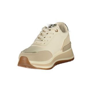 Beiger Polyurethan-Sneaker für Damen