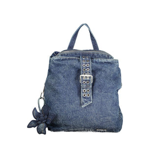 Blauer Baumwollrucksack für Damen
