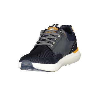 Blue Polyurethane Men Sneaker