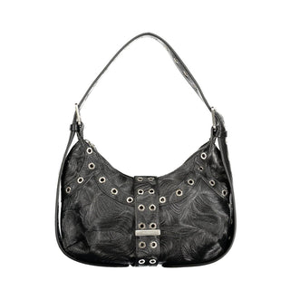 Mini bolso negro de poliuretano para mujer