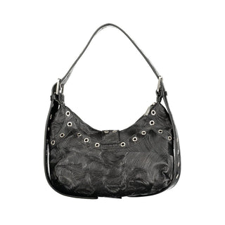 Mini bolso negro de poliuretano para mujer