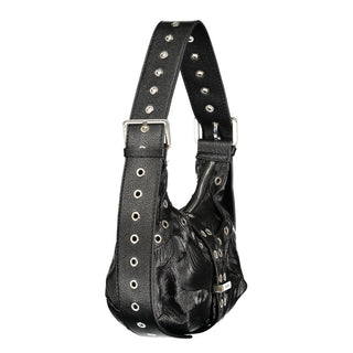 Mini bolso negro de poliuretano para mujer
