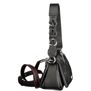 Schwarze Damenhandtasche aus Polyurethan