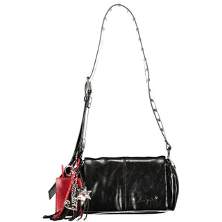 Schwarze Damenhandtasche aus Polyurethan