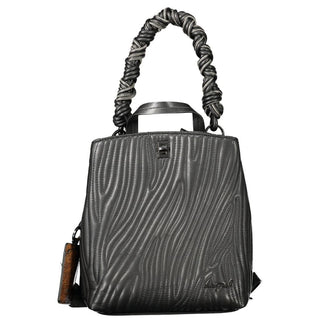 Mini mochila para mujer de poliuretano negro