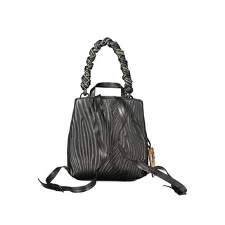 Mini mochila para mujer de poliuretano negro