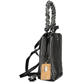 Mini mochila para mujer de poliuretano negro