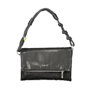 Schwarze Damenhandtasche aus Polyurethan