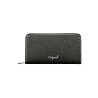 Cartera de poliuretano negra para mujer
