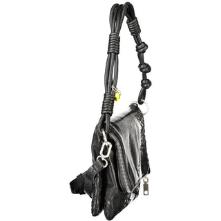 Schwarze Damenhandtasche aus Polyurethan