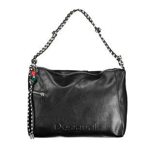 Schwarze Damenhandtasche aus Polyurethan