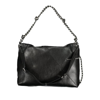 Schwarze Damenhandtasche aus Polyurethan