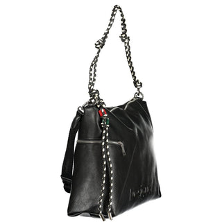 Schwarze Damenhandtasche aus Polyurethan