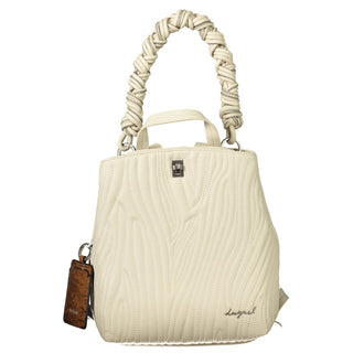 White Polyurethane Women Backpack