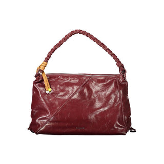 Damenhandtasche aus burgunderrotem Polyurethan