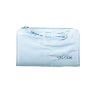 Cartera para mujer de poliuretano azul celeste