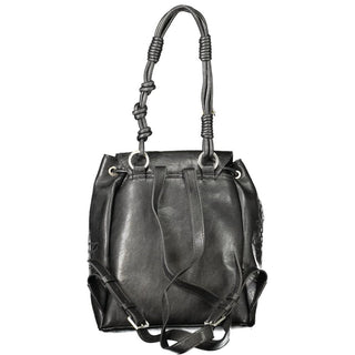 Schwarzer Mini-Rucksack aus Polyurethan für Damen
