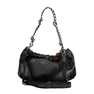 Bolso negro de poliuretano para mujer