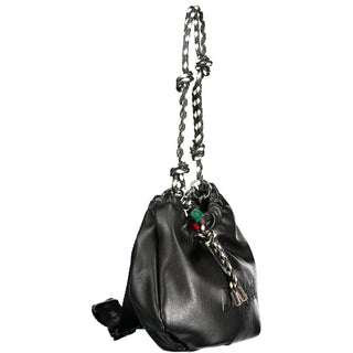Bolso negro de poliuretano para mujer