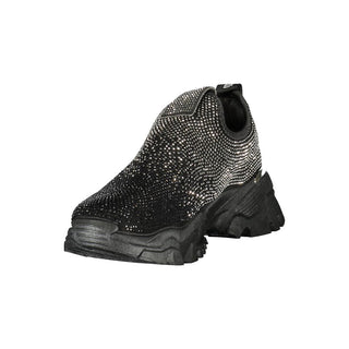 Schwarzer Polyurethan-Sneaker für Damen