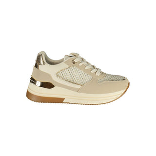 Beiger Polyurethan-Sneaker für Damen
