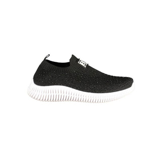 Black Polyester Women Sneaker