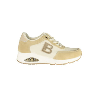 Beiger Polyurethan-Sneaker für Damen