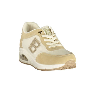 Beiger Polyurethan-Sneaker für Damen