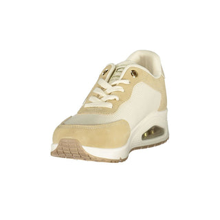 Beiger Polyurethan-Sneaker für Damen