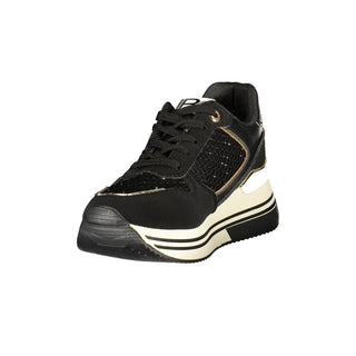Blauer Polyurethan-Sneaker für Damen