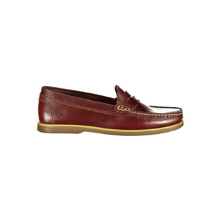 Zapato náutico para hombre de cuero marrón