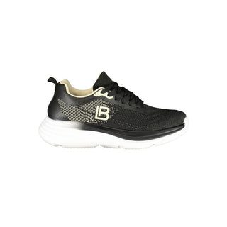 Schwarzer Sneaker für Damen aus Polyester