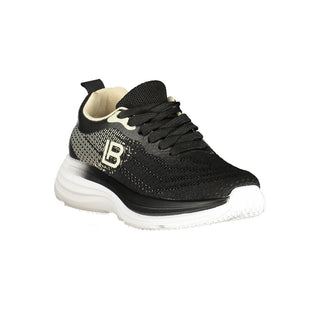 Schwarzer Sneaker für Damen aus Polyester