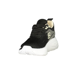 Schwarzer Sneaker für Damen aus Polyester