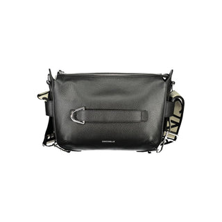 Bolso de hombro negro de piel para mujer